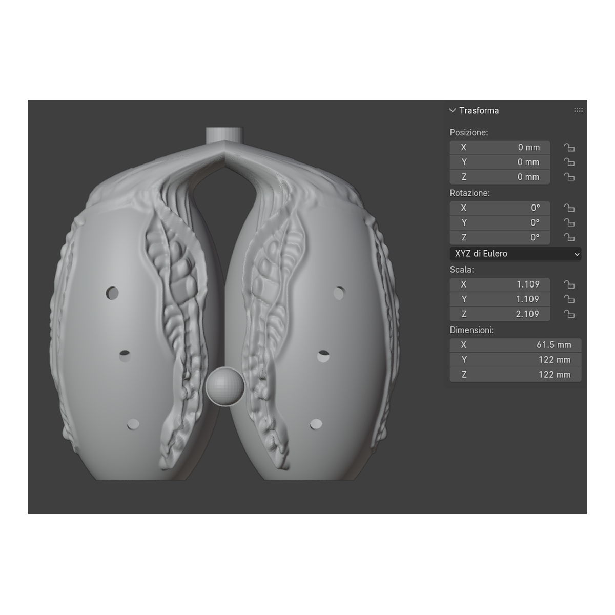 Ocarina Doppia Camera STL in Re Minore Pentatonico – File per Stampa 3D - immagine 7